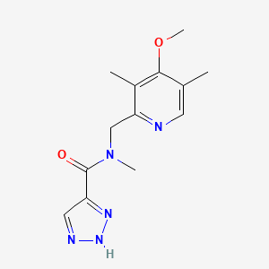 N-[(4-methoxy-3,5-dimethyl-2-pyridinyl)methyl]-N-methyl-1H-1,2,3-triazole-5-carboxamide