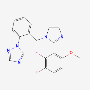 molecular formula C19H15F2N5O B5334605 1-(2-{[2-(2,3-difluoro-6-methoxyphenyl)-1H-imidazol-1-yl]methyl}phenyl)-1H-1,2,4-triazole 