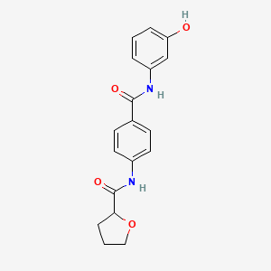 N-{4-[(3-hydroxyphenyl)carbamoyl]phenyl}tetrahydrofuran-2-carboxamide