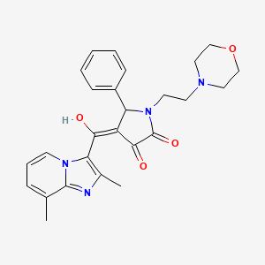 (4E)-4-[(2,8-dimethylimidazo[1,2-a]pyridin-3-yl)-hydroxymethylidene]-1-(2-morpholin-4-ylethyl)-5-phenylpyrrolidine-2,3-dione