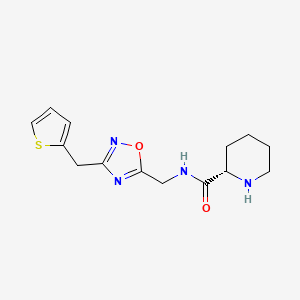 (2S)-N-{[3-(2-thienylmethyl)-1,2,4-oxadiazol-5-yl]methyl}piperidine-2-carboxamide