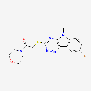 8-bromo-5-methyl-3-{[2-(4-morpholinyl)-2-oxoethyl]thio}-5H-[1,2,4]triazino[5,6-b]indole