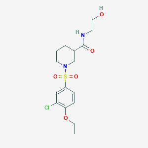 molecular formula C16H23ClN2O5S B5335100 1-(3-CHLORO-4-ETHOXYBENZENESULFONYL)-N-(2-HYDROXYETHYL)PIPERIDINE-3-CARBOXAMIDE 