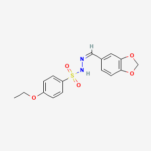 molecular formula C16H16N2O5S B5335134 N'-(1,3-benzodioxol-5-ylmethylene)-4-ethoxybenzenesulfonohydrazide 