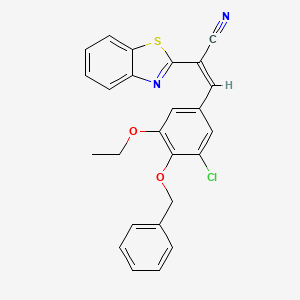 (Z)-2-(1,3-benzothiazol-2-yl)-3-(3-chloro-5-ethoxy-4-phenylmethoxyphenyl)prop-2-enenitrile