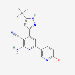 6-amino-4-(5-tert-butyl-1H-pyrazol-3-yl)-6'-methoxy-2,3'-bipyridine-5-carbonitrile