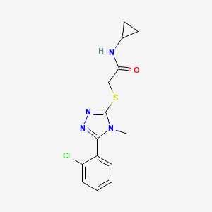 molecular formula C14H15ClN4OS B5335314 2-{[5-(2-chlorophenyl)-4-methyl-4H-1,2,4-triazol-3-yl]sulfanyl}-N-cyclopropylacetamide 