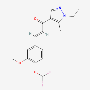 (E)-3-[4-(DIFLUOROMETHOXY)-3-METHOXYPHENYL]-1-(1-ETHYL-5-METHYL-1H-PYRAZOL-4-YL)-2-PROPEN-1-ONE