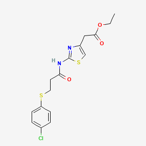 ETHYL 2-(2-{3-[(4-CHLOROPHENYL)SULFANYL]PROPANAMIDO}-1,3-THIAZOL-4-YL)ACETATE