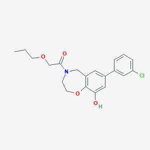 7-(3-chlorophenyl)-4-(propoxyacetyl)-2,3,4,5-tetrahydro-1,4-benzoxazepin-9-ol