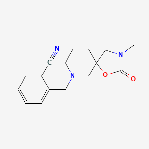 2-[(3-methyl-2-oxo-1-oxa-3,7-diazaspiro[4.5]dec-7-yl)methyl]benzonitrile