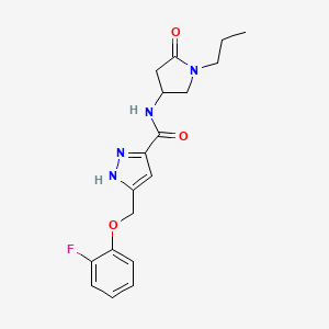 5-[(2-fluorophenoxy)methyl]-N-(5-oxo-1-propylpyrrolidin-3-yl)-1H-pyrazole-3-carboxamide