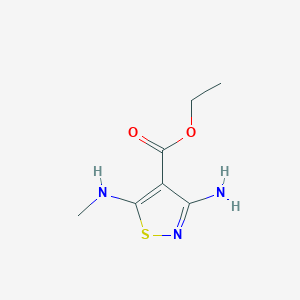 molecular formula C7H11N3O2S B053359 Ethyl 3-amino-5-(methylamino)isothiazole-4-carboxylate CAS No. 117377-37-4