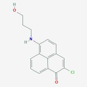 molecular formula C16H14ClNO2 B053360 2-Chloro-6-(3-hydroxypropylamino)-1-phenalenone CAS No. 113722-81-9