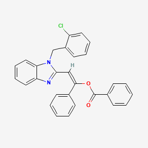 (E)-2-[1-(2-chlorobenzyl)-1H-benzimidazol-2-yl]-1-phenylethenyl benzoate