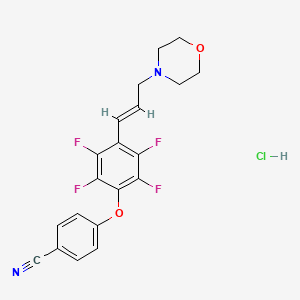 4-[2,3,5,6-tetrafluoro-4-[(E)-3-morpholin-4-ylprop-1-enyl]phenoxy]benzonitrile;hydrochloride