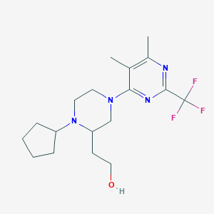 2-{1-cyclopentyl-4-[5,6-dimethyl-2-(trifluoromethyl)-4-pyrimidinyl]-2-piperazinyl}ethanol