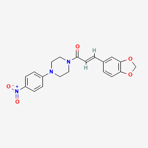 molecular formula C20H19N3O5 B5336219 (E)-3-(1,3-BENZODIOXOL-5-YL)-1-[4-(4-NITROPHENYL)PIPERAZINO]-2-PROPEN-1-ONE 