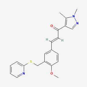 (E)-1-(1,5-DIMETHYL-1H-PYRAZOL-4-YL)-3-{4-METHOXY-3-[(2-PYRIDYLSULFANYL)METHYL]PHENYL}-2-PROPEN-1-ONE