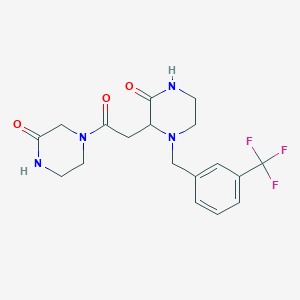 3-[2-oxo-2-(3-oxo-1-piperazinyl)ethyl]-4-[3-(trifluoromethyl)benzyl]-2-piperazinone