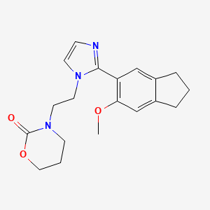 3-{2-[2-(6-methoxy-2,3-dihydro-1H-inden-5-yl)-1H-imidazol-1-yl]ethyl}-1,3-oxazinan-2-one