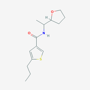 N-[1-(oxolan-2-yl)ethyl]-5-propylthiophene-3-carboxamide