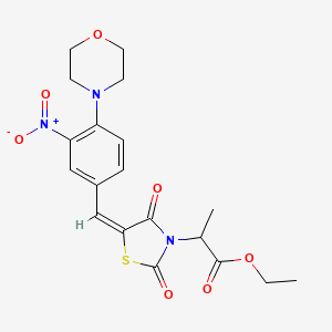 ethyl 2-[(5E)-5-[(4-morpholin-4-yl-3-nitrophenyl)methylidene]-2,4-dioxo-1,3-thiazolidin-3-yl]propanoate