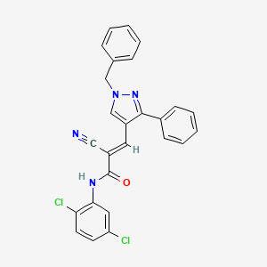 3-(1-benzyl-3-phenyl-1H-pyrazol-4-yl)-2-cyano-N-(2,5-dichlorophenyl)acrylamide