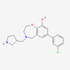 7-(3-chlorophenyl)-4-(3-pyrrolidinylmethyl)-2,3,4,5-tetrahydro-1,4-benzoxazepin-9-ol dihydrochloride