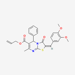 allyl (2E)-2-(3,4-dimethoxybenzylidene)-7-methyl-3-oxo-5-phenyl-2,3-dihydro-5H-[1,3]thiazolo[3,2-a]pyrimidine-6-carboxylate