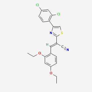 (E)-2-[4-(2,4-dichlorophenyl)-1,3-thiazol-2-yl]-3-(2,4-diethoxyphenyl)prop-2-enenitrile