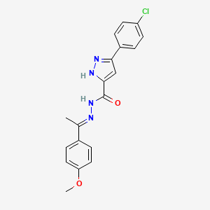 3-(4-chlorophenyl)-N'-[1-(4-methoxyphenyl)ethylidene]-1H-pyrazole-5-carbohydrazide