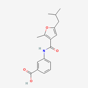 molecular formula C17H19NO4 B5336744 3-[(5-Isobutyl-2-methyl-furan-3-carbonyl)-amino]-benzoic acid CAS No. 443749-34-6