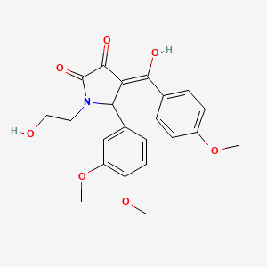 (4Z)-5-(3,4-dimethoxyphenyl)-1-(2-hydroxyethyl)-4-[hydroxy-(4-methoxyphenyl)methylidene]pyrrolidine-2,3-dione