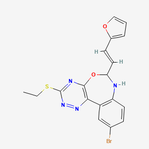 10-bromo-3-(ethylthio)-6-[2-(2-furyl)vinyl]-6,7-dihydro[1,2,4]triazino[5,6-d][3,1]benzoxazepine