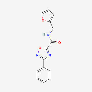 molecular formula C14H11N3O3 B5337034 N-(furan-2-ylmethyl)-3-phenyl-1,2,4-oxadiazole-5-carboxamide 