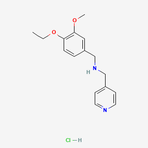 N-[(4-ethoxy-3-methoxyphenyl)methyl]-1-pyridin-4-ylmethanamine;hydrochloride