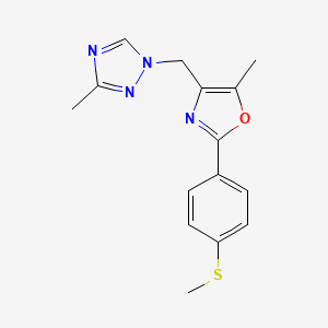 3-methyl-1-({5-methyl-2-[4-(methylthio)phenyl]-1,3-oxazol-4-yl}methyl)-1H-1,2,4-triazole