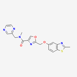 N-methyl-2-{[(2-methyl-1,3-benzothiazol-5-yl)oxy]methyl}-N-(pyrazin-2-ylmethyl)-1,3-oxazole-4-carboxamide