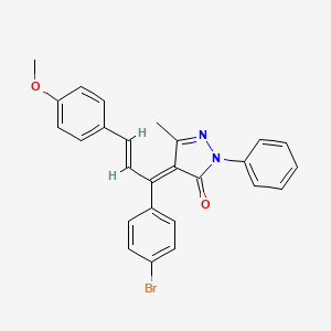 4-[1-(4-bromophenyl)-3-(4-methoxyphenyl)-2-propen-1-ylidene]-5-methyl-2-phenyl-2,4-dihydro-3H-pyrazol-3-one