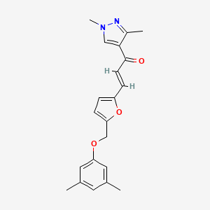 3-{5-[(3,5-dimethylphenoxy)methyl]-2-furyl}-1-(1,3-dimethyl-1H-pyrazol-4-yl)-2-propen-1-one