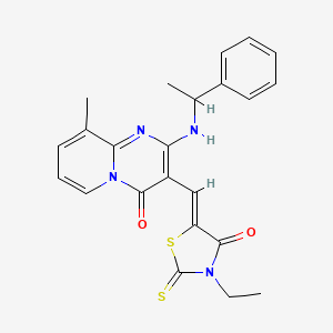 3-[(3-ethyl-4-oxo-2-thioxo-1,3-thiazolidin-5-ylidene)methyl]-9-methyl-2-[(1-phenylethyl)amino]-4H-pyrido[1,2-a]pyrimidin-4-one