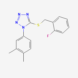 1-(3,4-dimethylphenyl)-5-[(2-fluorobenzyl)thio]-1H-tetrazole