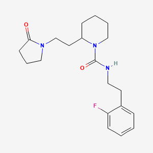 molecular formula C20H28FN3O2 B5337349 N-[2-(2-fluorophenyl)ethyl]-2-[2-(2-oxo-1-pyrrolidinyl)ethyl]-1-piperidinecarboxamide 