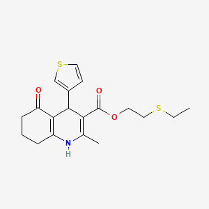 2-(ethylthio)ethyl 2-methyl-5-oxo-4-(3-thienyl)-1,4,5,6,7,8-hexahydro-3-quinolinecarboxylate