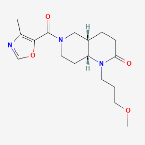 molecular formula C17H25N3O4 B5337390 (4aS*,8aR*)-1-(3-methoxypropyl)-6-[(4-methyl-1,3-oxazol-5-yl)carbonyl]octahydro-1,6-naphthyridin-2(1H)-one 