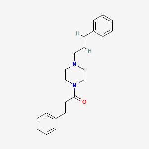 3-PHENYL-1-{4-[(E)-3-PHENYL-2-PROPENYL]PIPERAZINO}-1-PROPANONE