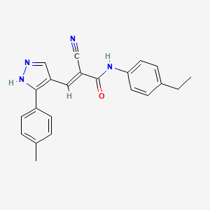 2-cyano-N-(4-ethylphenyl)-3-[3-(4-methylphenyl)-1H-pyrazol-4-yl]acrylamide