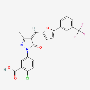 2-chloro-5-[3-methyl-5-oxo-4-({5-[3-(trifluoromethyl)phenyl]-2-furyl}methylene)-4,5-dihydro-1H-pyrazol-1-yl]benzoic acid