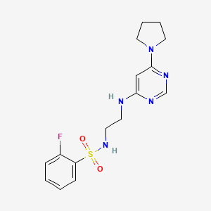 2-fluoro-N-(2-{[6-(1-pyrrolidinyl)-4-pyrimidinyl]amino}ethyl)benzenesulfonamide